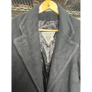 J Percy for Marvin Richards Black Wool Blend Peacoat Long Overcoat Size L
